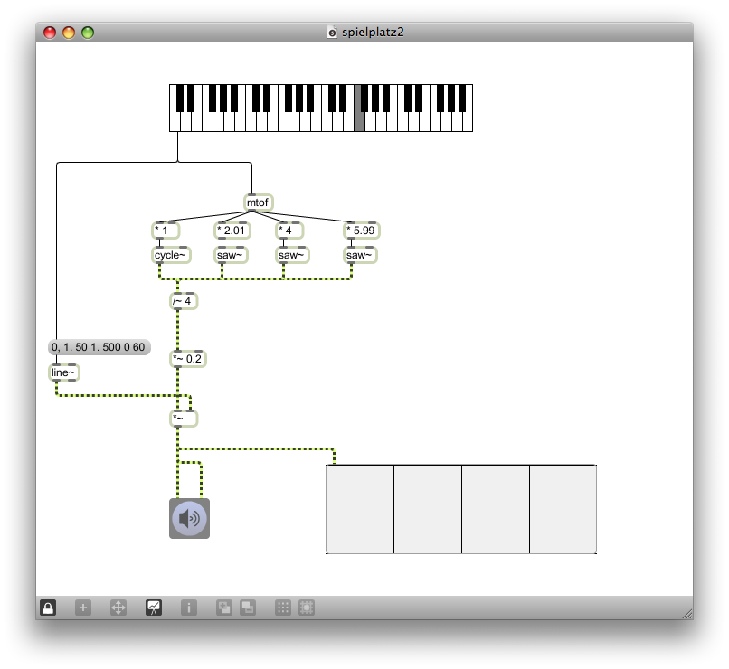 An example screenshot of the Max/MSP interface
